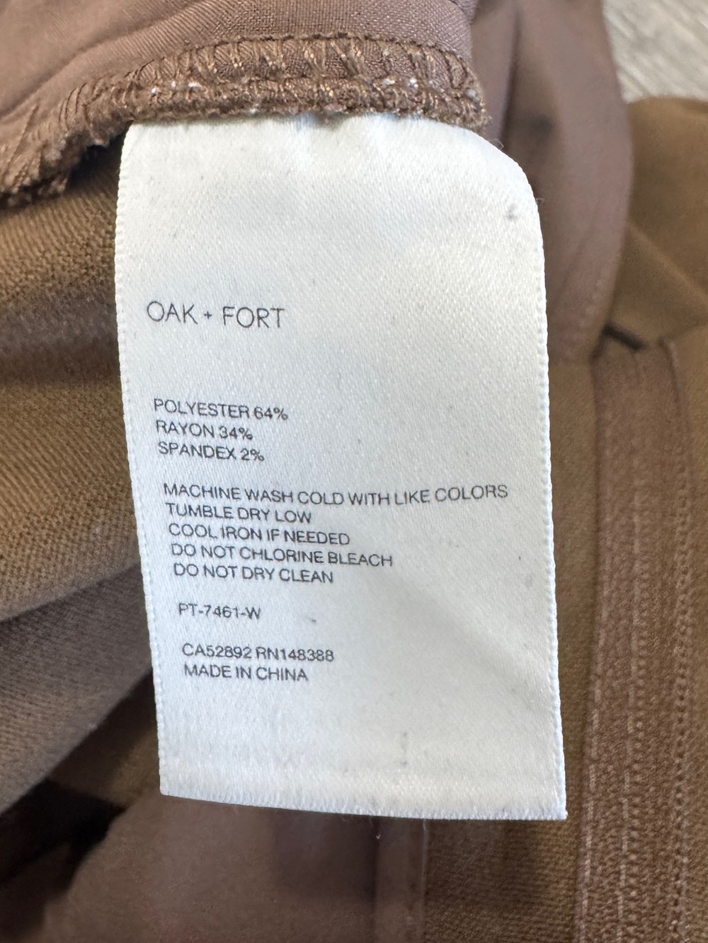 Oak + Fort Coffee Liqueur High-Rise Straight-Leg Trousers Pants office Size 6 - Picture 11 of 16